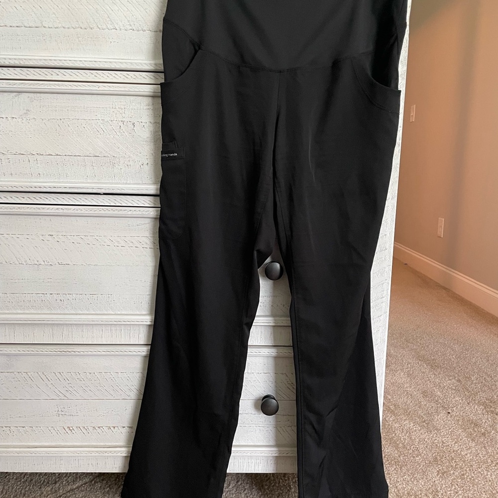 Healing Hands Black MATERNITY scrub pants